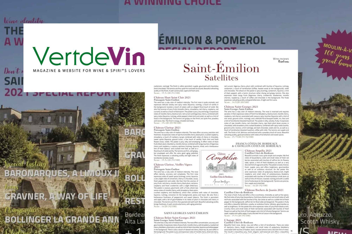 2 rouges salués par VertdeVin Magazine