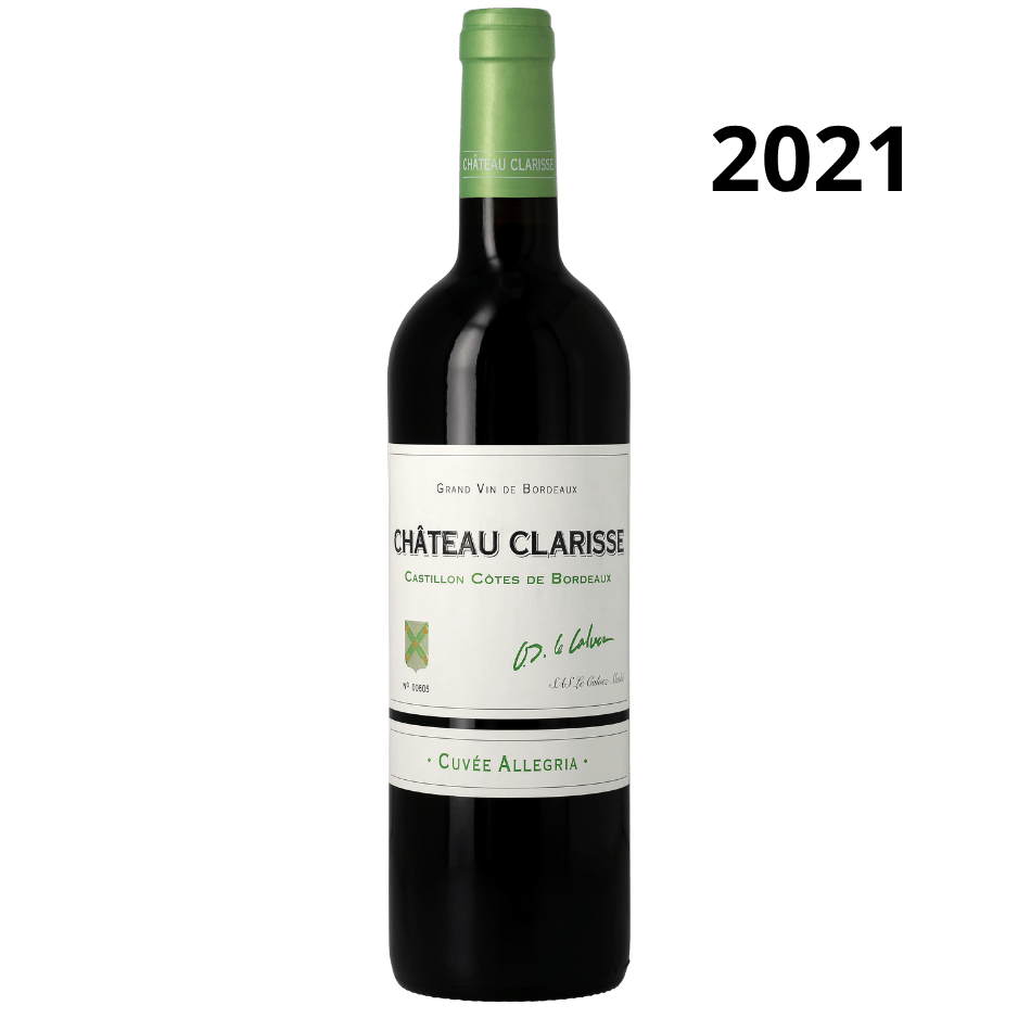 Bouteille de Château Clarisse Cuvée Allegria 2021, Castillon Côtes de Bordeaux rouge