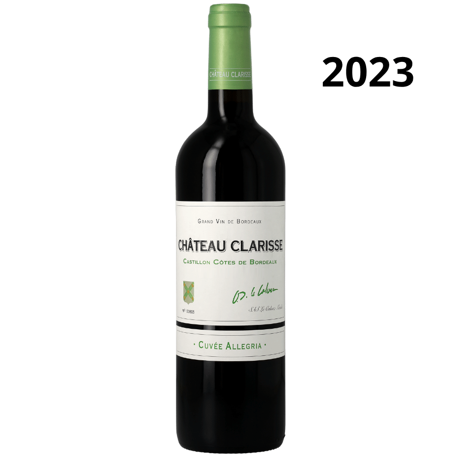 Bouteille de Château Clarisse Cuvée Allegria 2023, Castillon Côtes de Bordeaux rouge