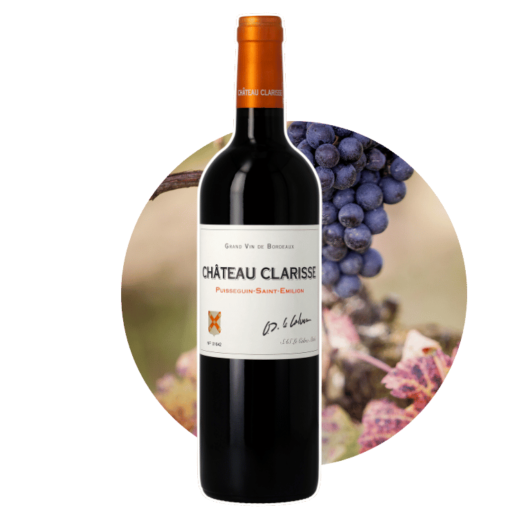 Bouteille de Château Clarisse, Puisseguin-Saint-Emilion, ou la cuvée standard du domaine