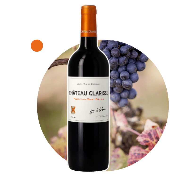 Cuvée standard de Château Clarisse, Puisseguin-Saint-Emilion, cépages merlot et cabernet franc